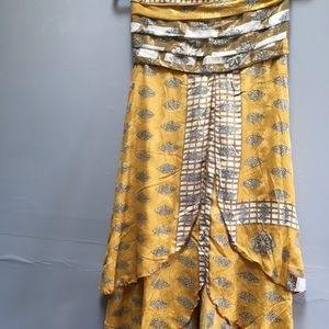Sari silk Bohemian ruffle skirt NWOT - sm med lrg